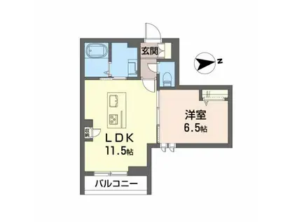 ザ・ガーデンコートハウス別館(1LDK/2階)の間取り写真