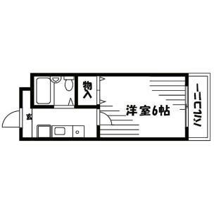 箕面コーポ(1K/3階)の間取り写真
