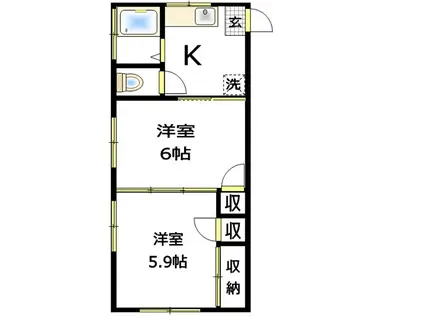 KSビル(2K/3階)の間取り写真