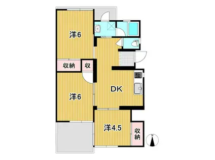 トマトハイツA(3DK/4階)の間取り写真