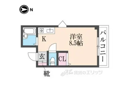 シャンテ―中宮2(ワンルーム/3階)の間取り写真