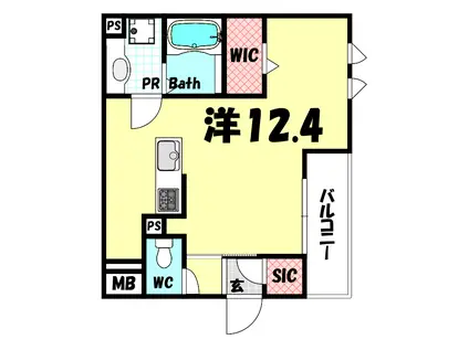 AQUILA上筒井(1LDK/2階)の間取り写真