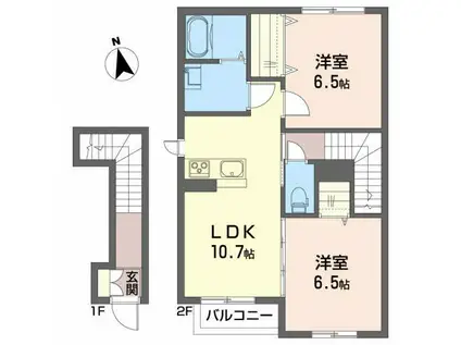 アトラスIII(2LDK/2階)の間取り写真