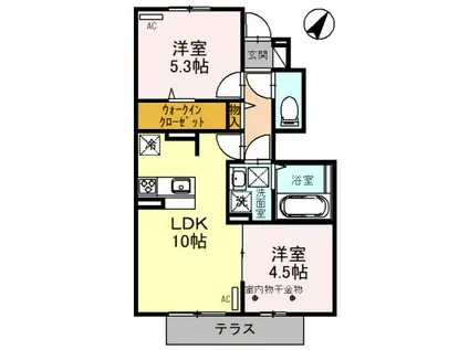 GRASMERE(2LDK/1階)の間取り写真