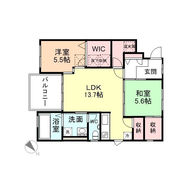 プルミエールU(2LDK/2階)の間取り写真