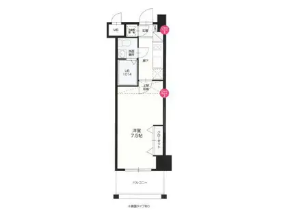 67 BENEFIT21博多(1K/13階)の間取り写真