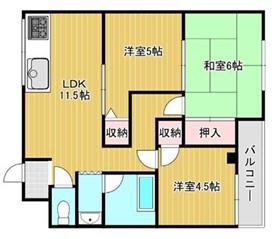 KTマンション(3LDK/4階)の間取り写真