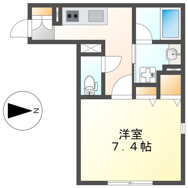 PHOENIX (1K/3階)の間取り写真