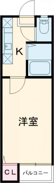 P.A.F.I.A.C郷前(1K/2階)の間取り写真