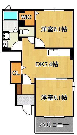 フレシール小倉東Y(2DK/1階)の間取り写真