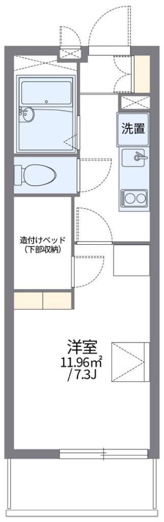 レオパレスグランドゥール(1K/2階)の間取り写真