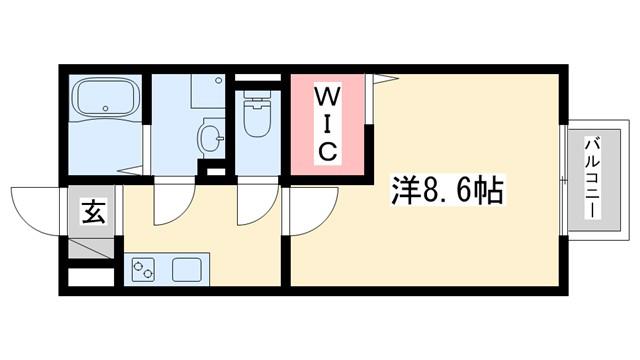 グランモアZ A棟(1K/2階)の間取り写真