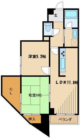 プライムコート(3LDK/5階)の間取り写真