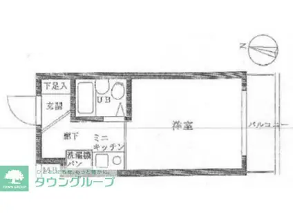 エミグランド妙蓮寺(ワンルーム/2階)の間取り写真
