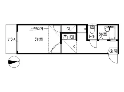 横川レジデンス(1K/1階)の間取り写真