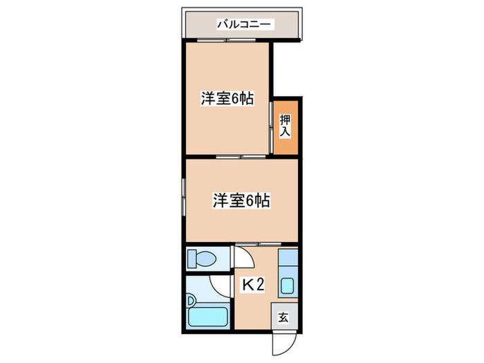 シューベルハイツ(2K/3階)の間取り写真