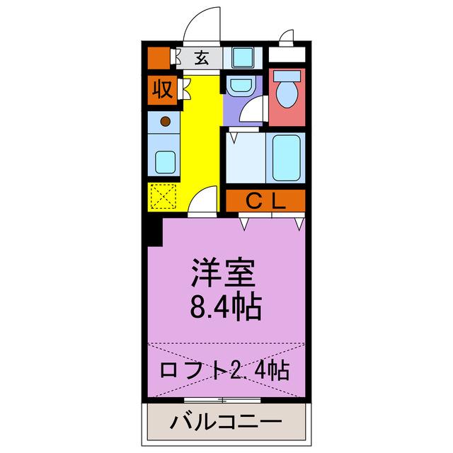 ONESリバーサイド(1K/2階)の間取り写真
