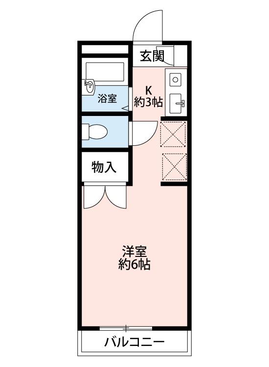 レジデンス・KT(1K/1階)の間取り写真