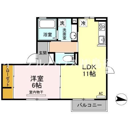 セジュール松泉II(1LDK/1階)の間取り写真