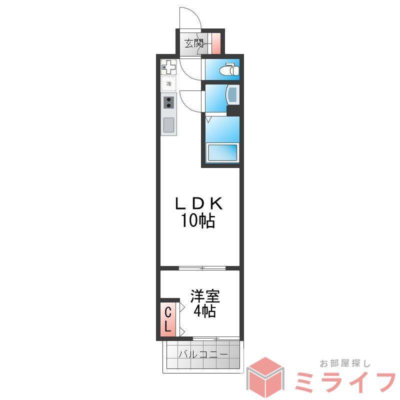 AND TERRACE 文の里(1LDK/2階)の間取り写真