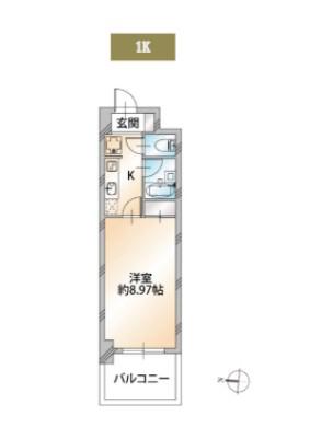 KENEDIX船橋(1K/7階)の間取り写真
