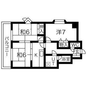 コンフォート五橋ステーション(2LDK/6階)の間取り写真