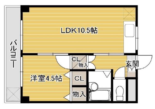 メゾンソレイユ(1LDK/3階)の間取り写真