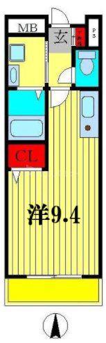 フレッシュリー(ワンルーム/1階)の間取り写真