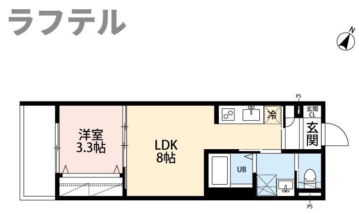 PARADIS町(1LDK/2階)の間取り写真