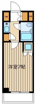 グローリア初穂桜台II(1K/4階)の間取り写真
