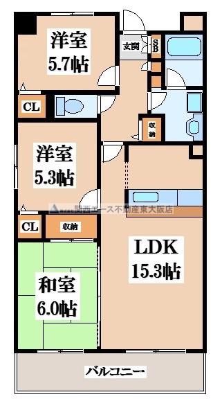 フレアはい21(3LDK/2階)の間取り写真