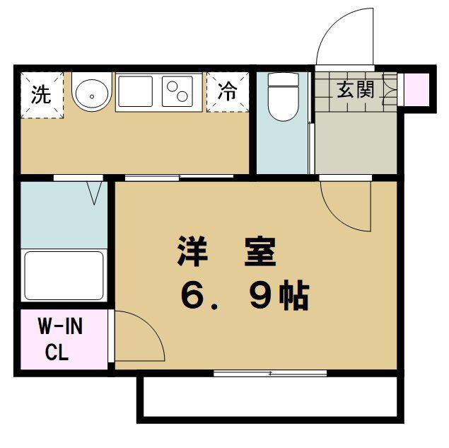 グランアルブル西浦和(1K/2階)の間取り写真