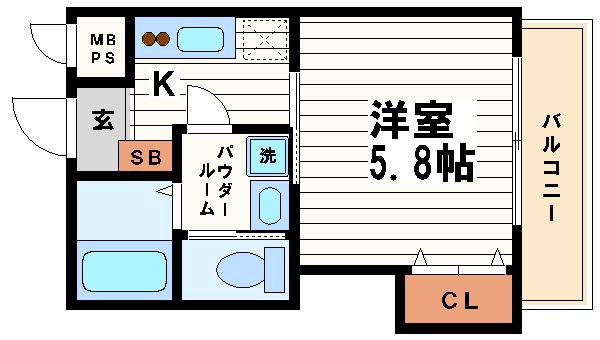 LA PARTE(1K/3階)の間取り写真