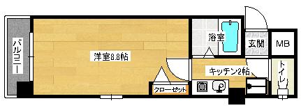 トーシン白島ビル(1K/7階)の間取り写真