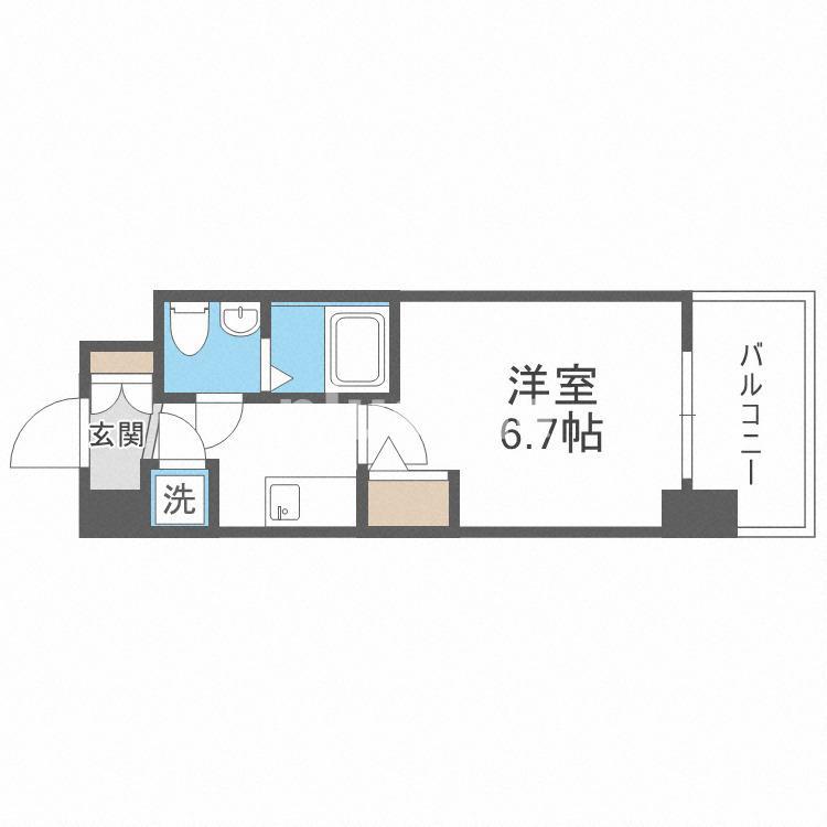 アドバンス新大阪ラシュレ(1K/9階)の間取り写真