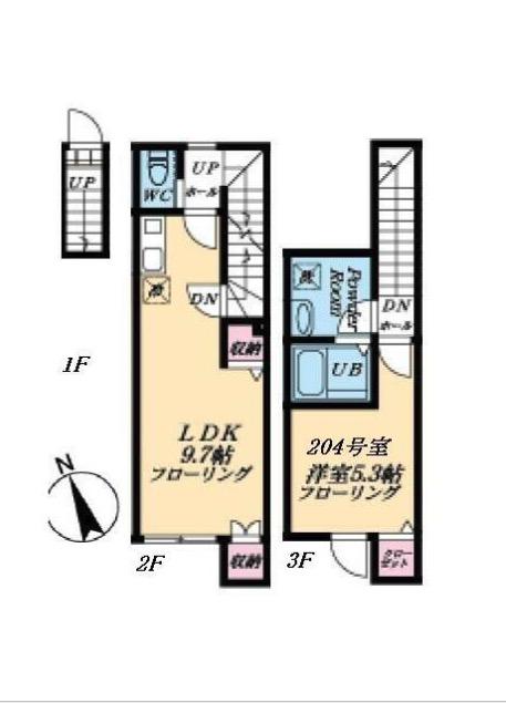 マイレジデンス鷺宮(1LDK/2階)の間取り写真