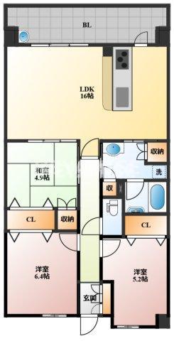 サンパーク幸町(3LDK/7階)の間取り写真