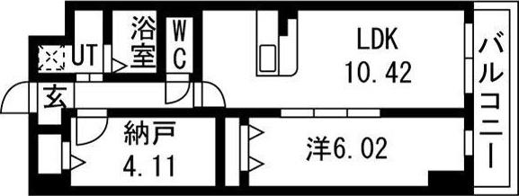 アーバンパーク新大阪(1SLDK/2階)の間取り写真