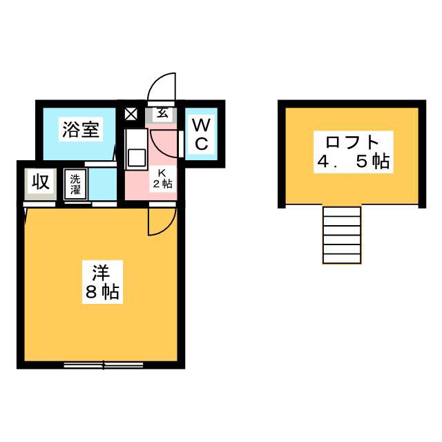 NATURAVITA橋本(1K/2階)の間取り写真