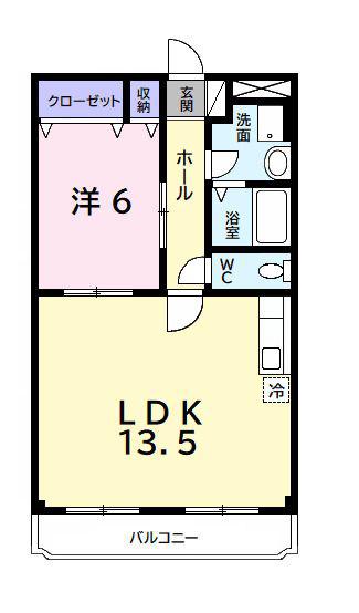 ピュアハイツ(1LDK/3階)の間取り写真