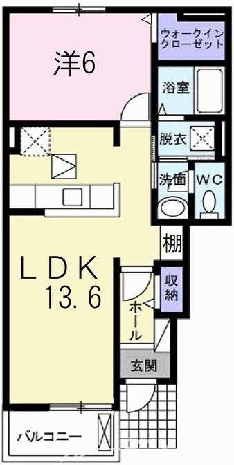 ラボールⅠ(1LDK/1階)の間取り写真