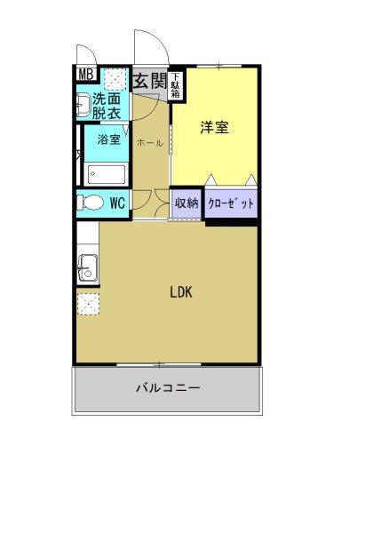 BASIC B.L.D 霧島(1LDK/4階)の間取り写真