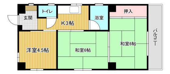 昭和ハイツ(3K/4階)の間取り写真