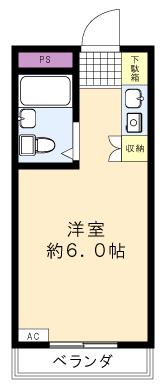 メゾンドフローレス(ワンルーム/1階)の間取り写真