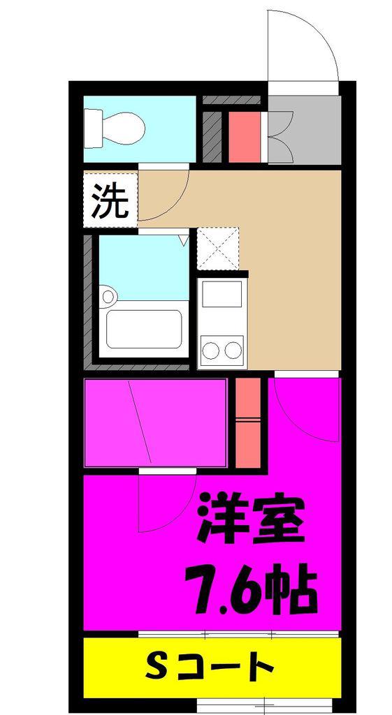 ユートピア白岡(1K/1階)の間取り写真