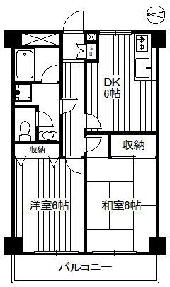 宝田ビル(2DK/3階)の間取り写真