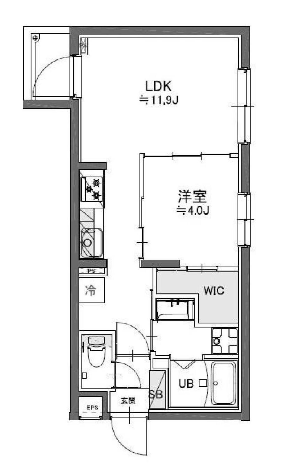 TASUKI RICHESSE洗足(1LDK/3階)の間取り写真