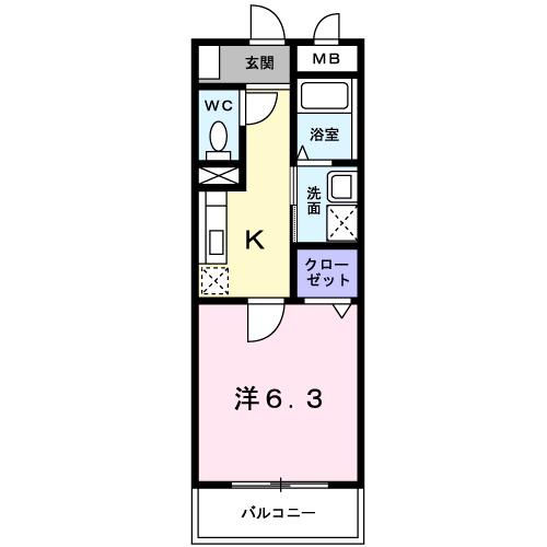 FS.ポニ-(1K/2階)の間取り写真
