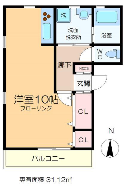 I-STAGE(ワンルーム/1階)の間取り写真