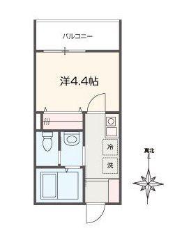 MELLAS新秋津(1K/2階)の間取り写真